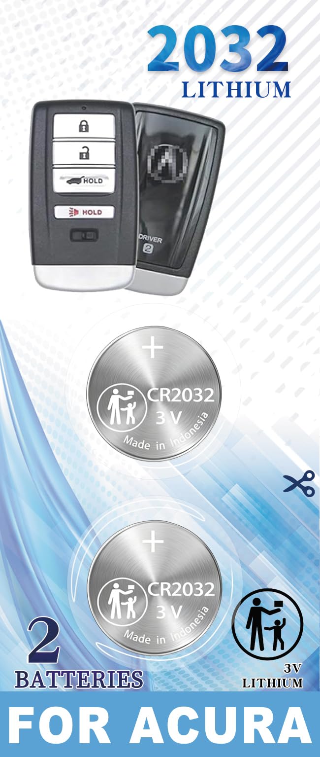 ZIWLU Key Fob Replacement Batteries for Acura (2009-2024) ILX MDX RDX RLX TLX TL ZDX RL NS (4 or 5 Button) Smart Remote (Check Fitment Guide)