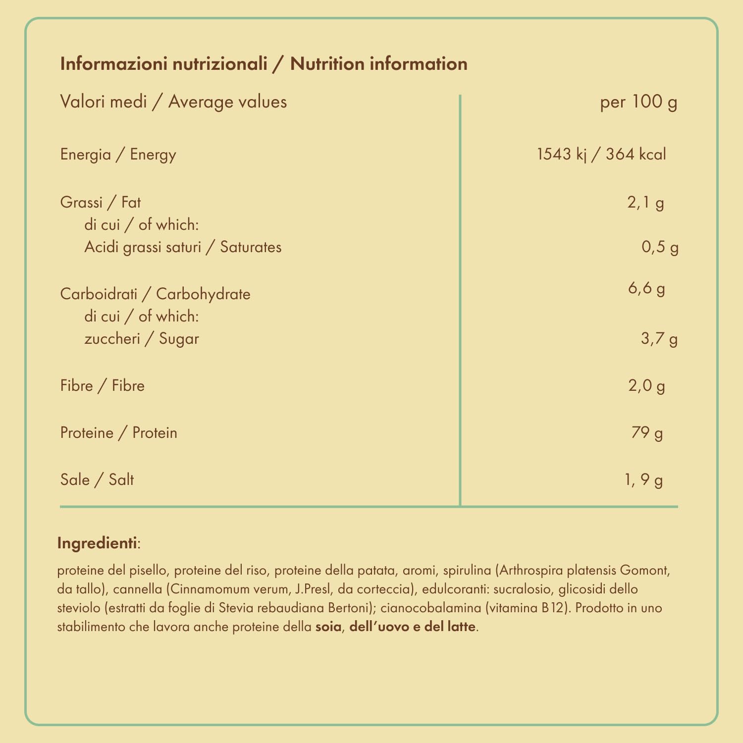 Veggie Blend 750 g - Proteine vegetali del pisello, del riso e della patata. Con spirulina e vitamina B12-100% vegetale e vegan - Gusto nocciola