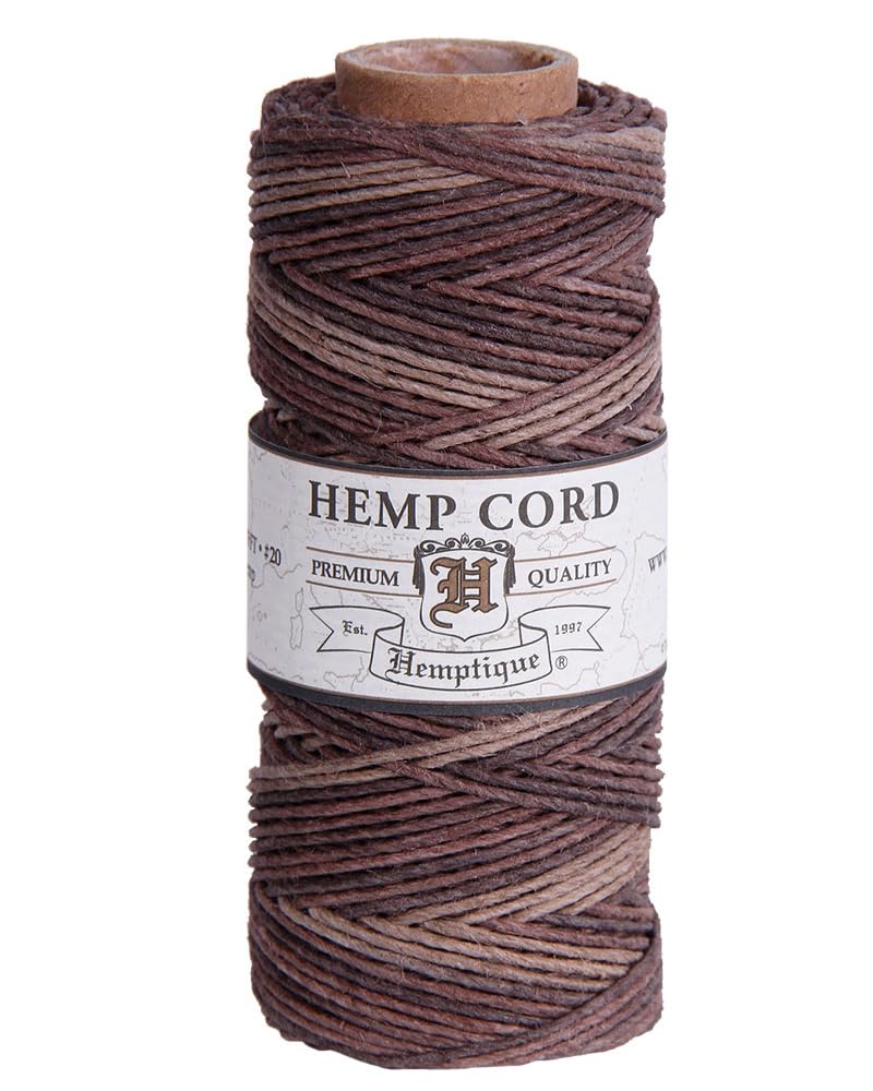 Hemptique Hemp Variegated Cord Spool 20lb 205'-Earthy, Other, Multicoloured