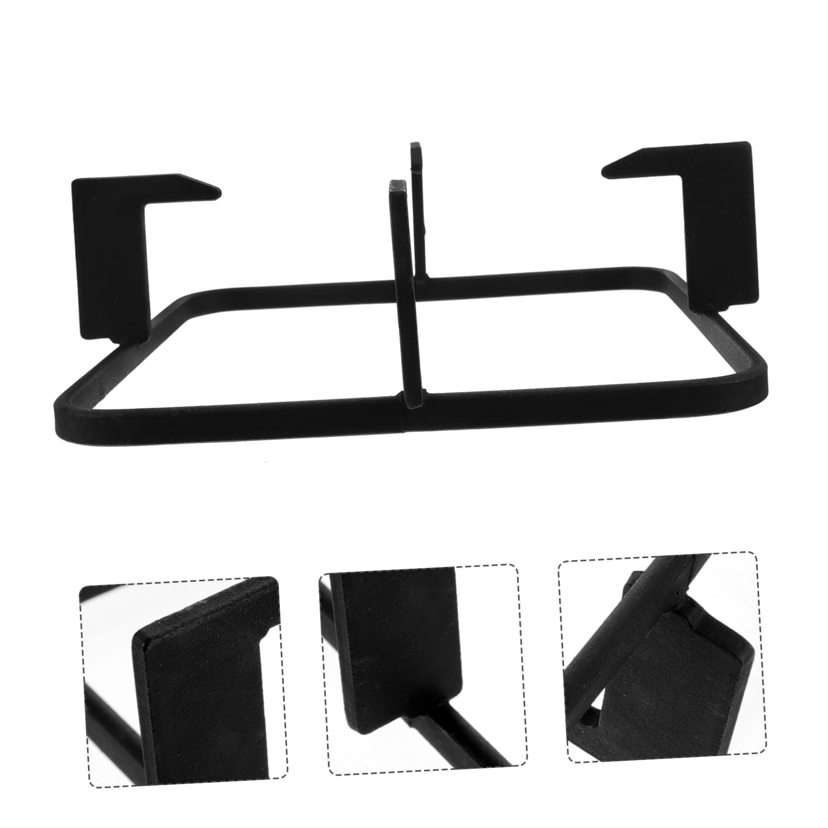Soporte Antideslizante de Hierro Fundido para Cocina de Gas, Negro