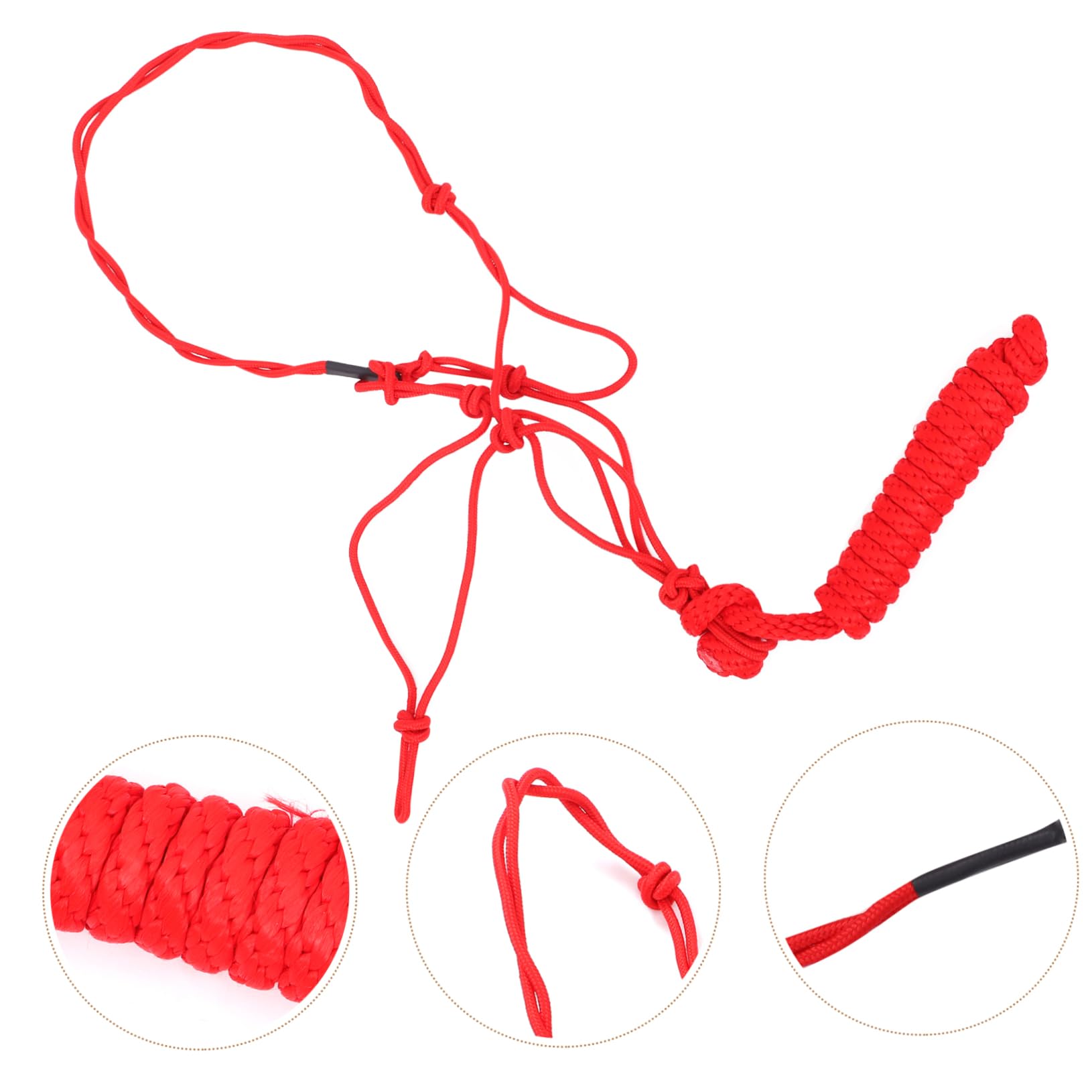 Cabestro para Caballo de Montar Rojo de Poliéster Portátil | Pista de Montar, Herramienta de Entrenamiento Equino, Fácil de Guardar y Transportar
