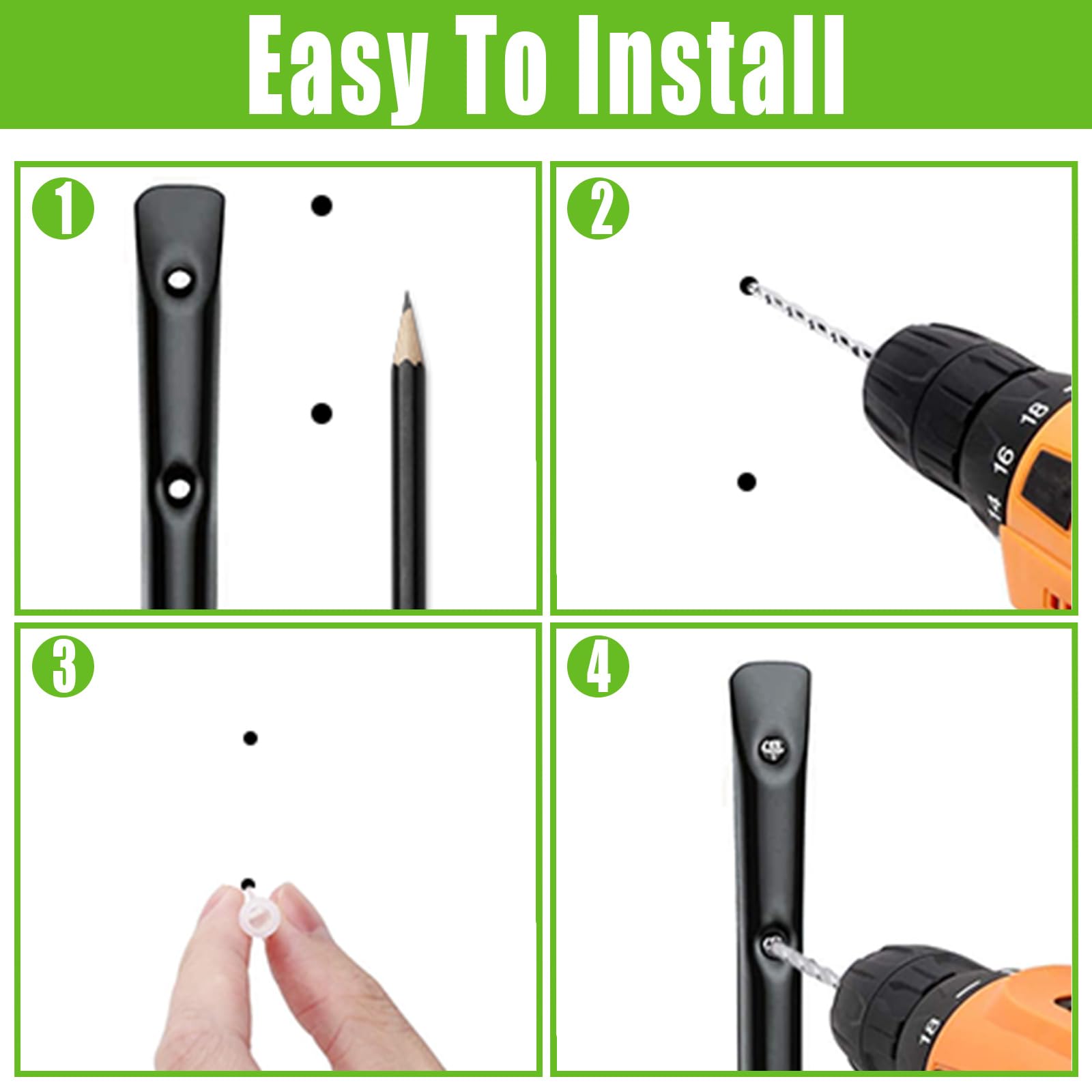 WOPPLXY 20 ganchos para colgar, gancho pared en color negro, colgador pared de acero para colgar herramientas, bicicletas, escaleras y material deportivo