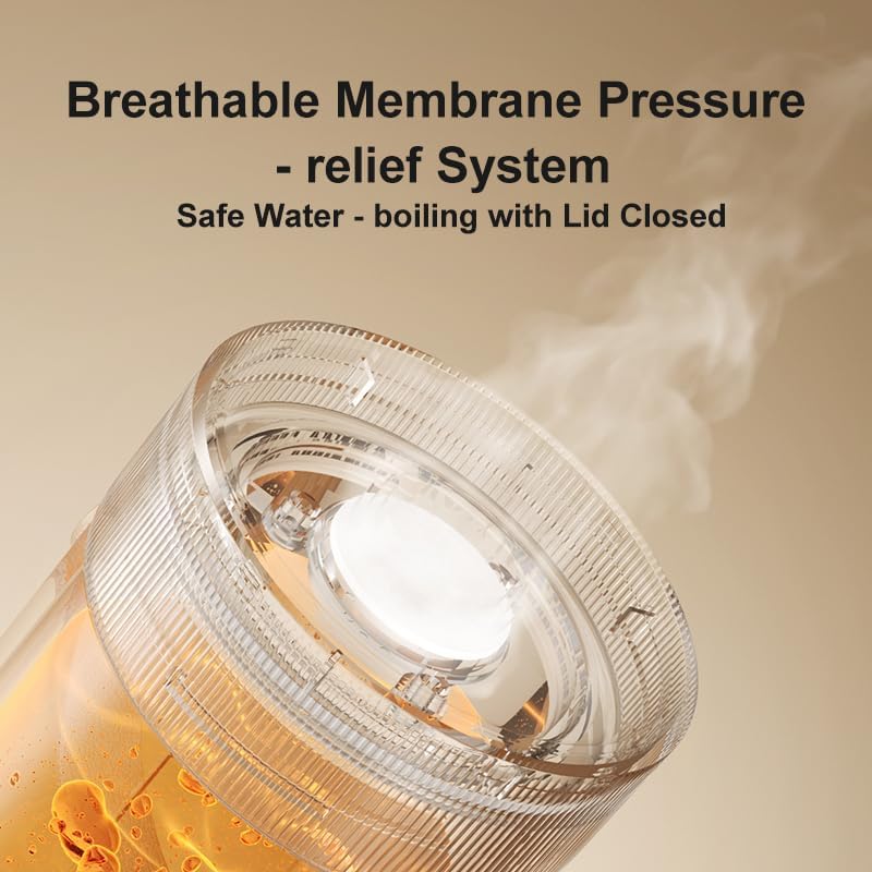 Miniatura 7 de Hervidor eléctrico de viaje de 11.8 fl oz, hervidor portátil para viajes, tetera de café pequeña, caldera de agua caliente recargable por USB de