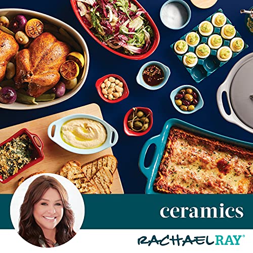 Bandeja para huevos de cerámica con acabado Solid Glaze de 12 tazas Rachael Ray 6