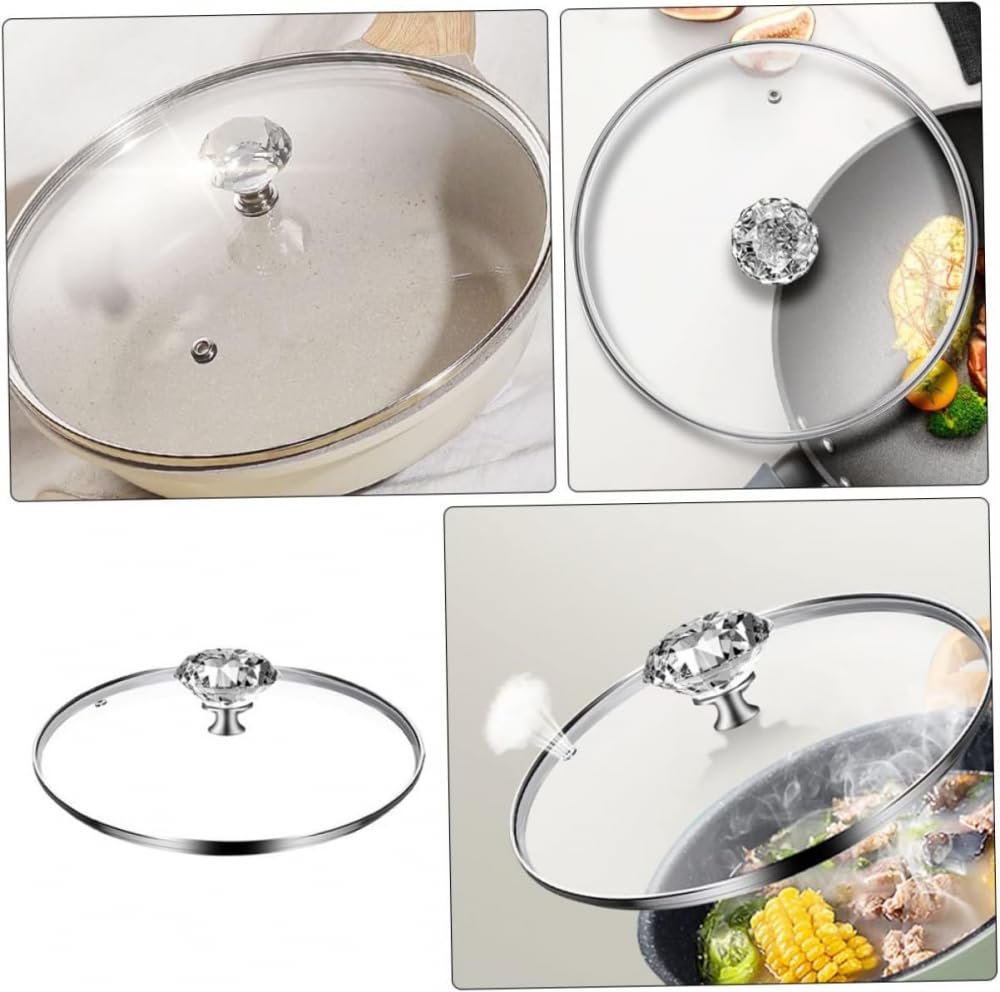 3 Stück Glasdeckel Universal Pfannendeckel Glas Kochgeschirr Universal Deckel Gehärtetes Glas Deckel Glasdeckel für Topf Ersatz Topfdeckel Ersatz Bratpfanne Abdeckung Topf Ersatzdeckel