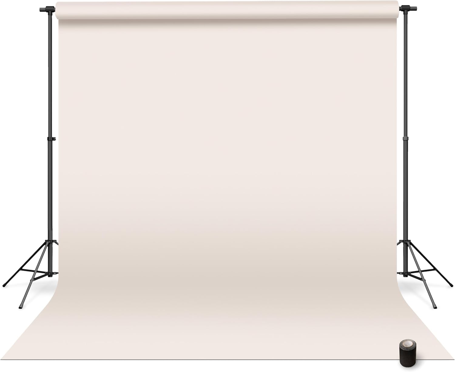 Denny Mfg - Seamless Paper Backdrop for Photoshoot with Free Gaffer Tape – Off White Photography Paper Roll Background with Matte Finish for Studio, Video & Content Creation – (86 in x 36 ft) 86 in x 36 ft Cream