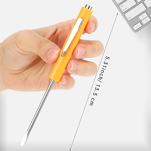 Miniatura 9 de 30 piezas de destornilladores de bolsillo, mini tapas y clips de bolsillo, bolsillo magnético ranurado con imán pequeño destornillador ranurado para