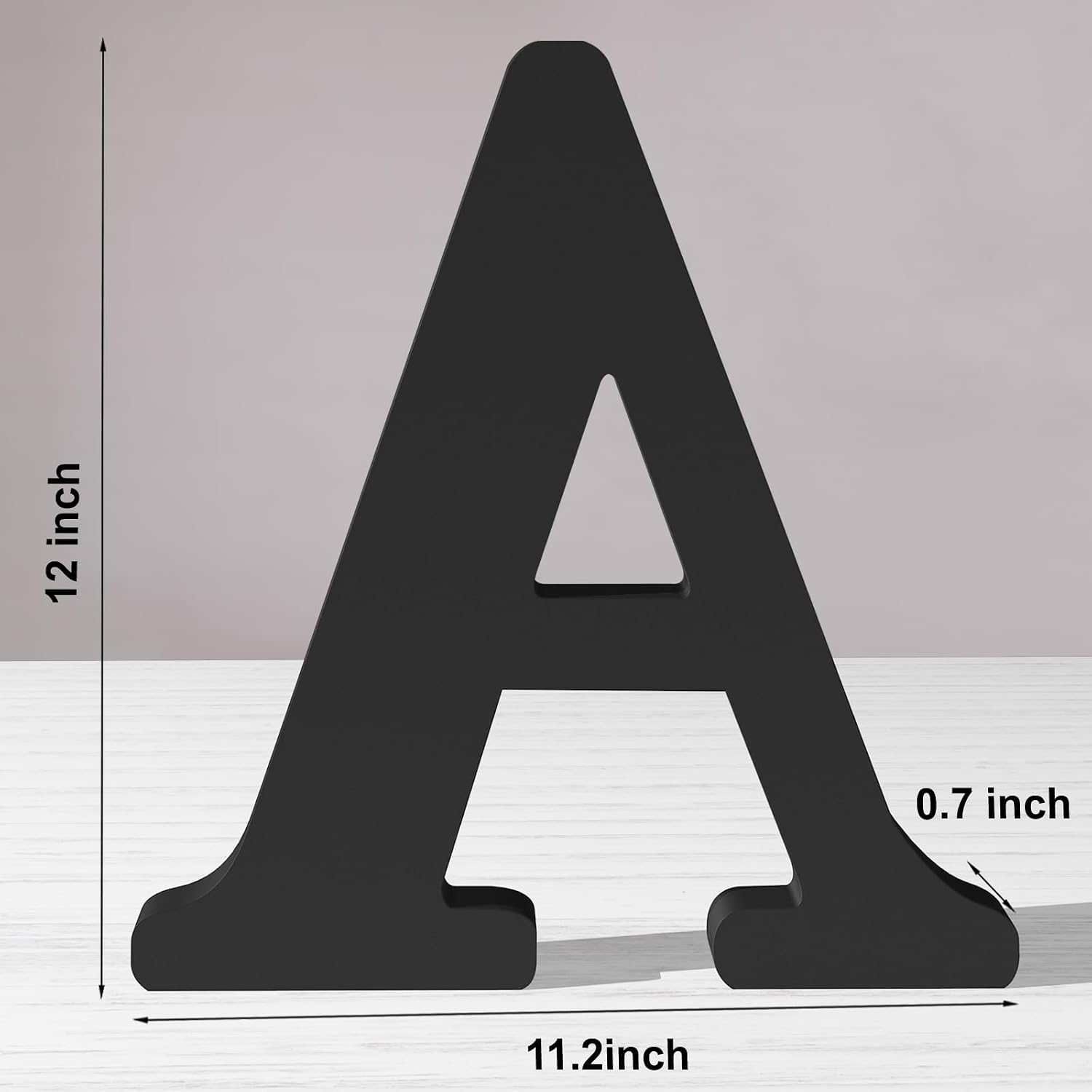 12 Inch Black Wood Letters Unfinished Wood Letters for Wall Decorative Black Standing Letters Sign Board Decoration for Craft Home Party Projects (A) image 2