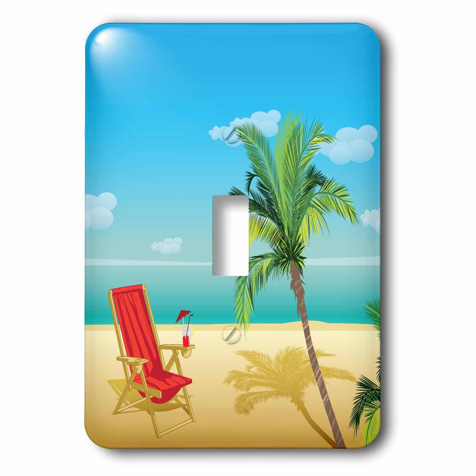 Scène de plage sur votre interrupteur simple 3dRose LSP_152538_1 pour déco tropicale