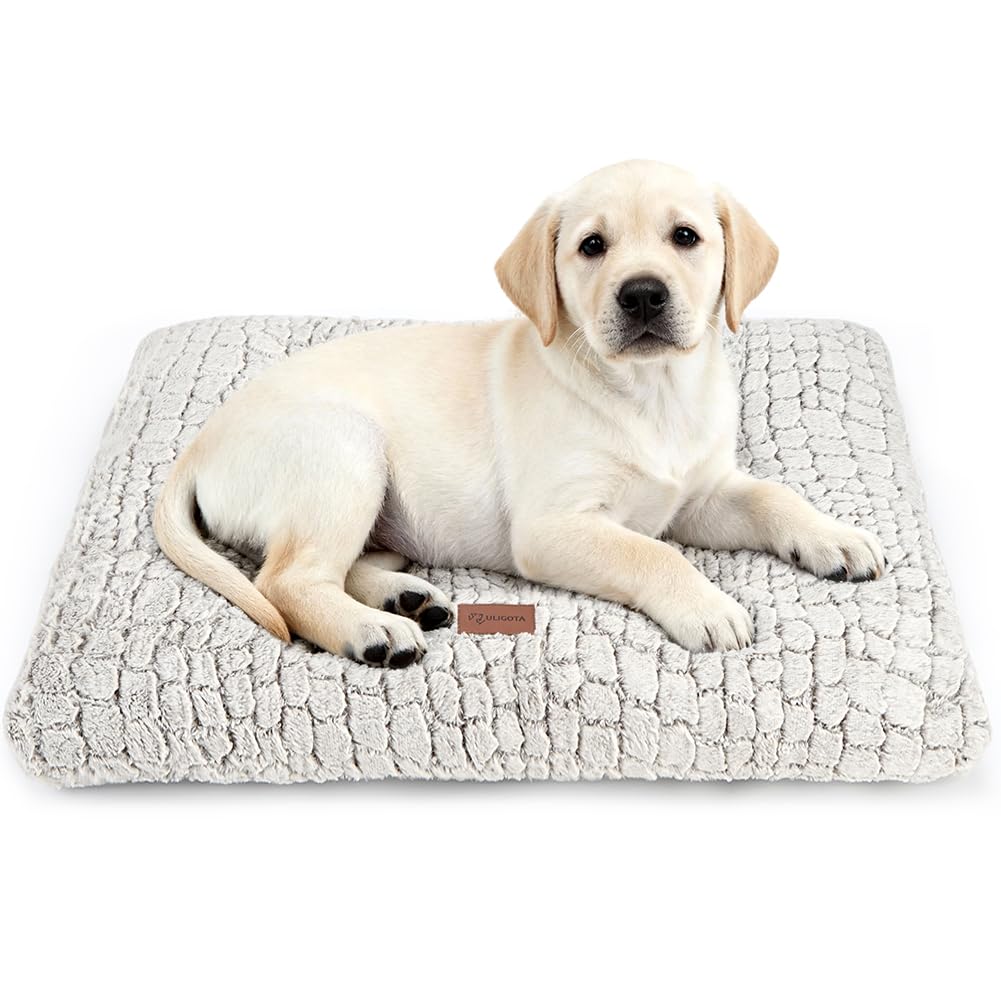 Dog Bed Crate Pad - Soft Fluffy Pet Cushion Mat Anti-Slip Comfy Kennel Pad for Crates
