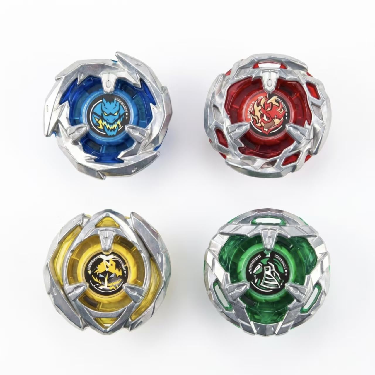 4pcs Battle Spinning Tops, Dragon Gyro X Battle Set, Great Starter Gyro Pack High-Speed Attack Tops for Kids Ages 6, Exciting Boys Toys Gift for Birthday