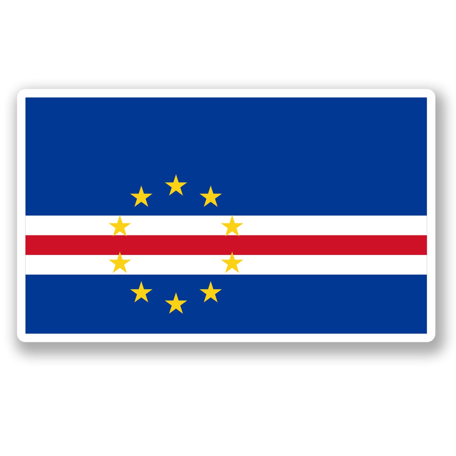 2 x Cape Verde Flag Vinyl Sticker Luggage Travel Bike Laptop Helmet Gift #4593 (10cm Wide x 6cm Tall)