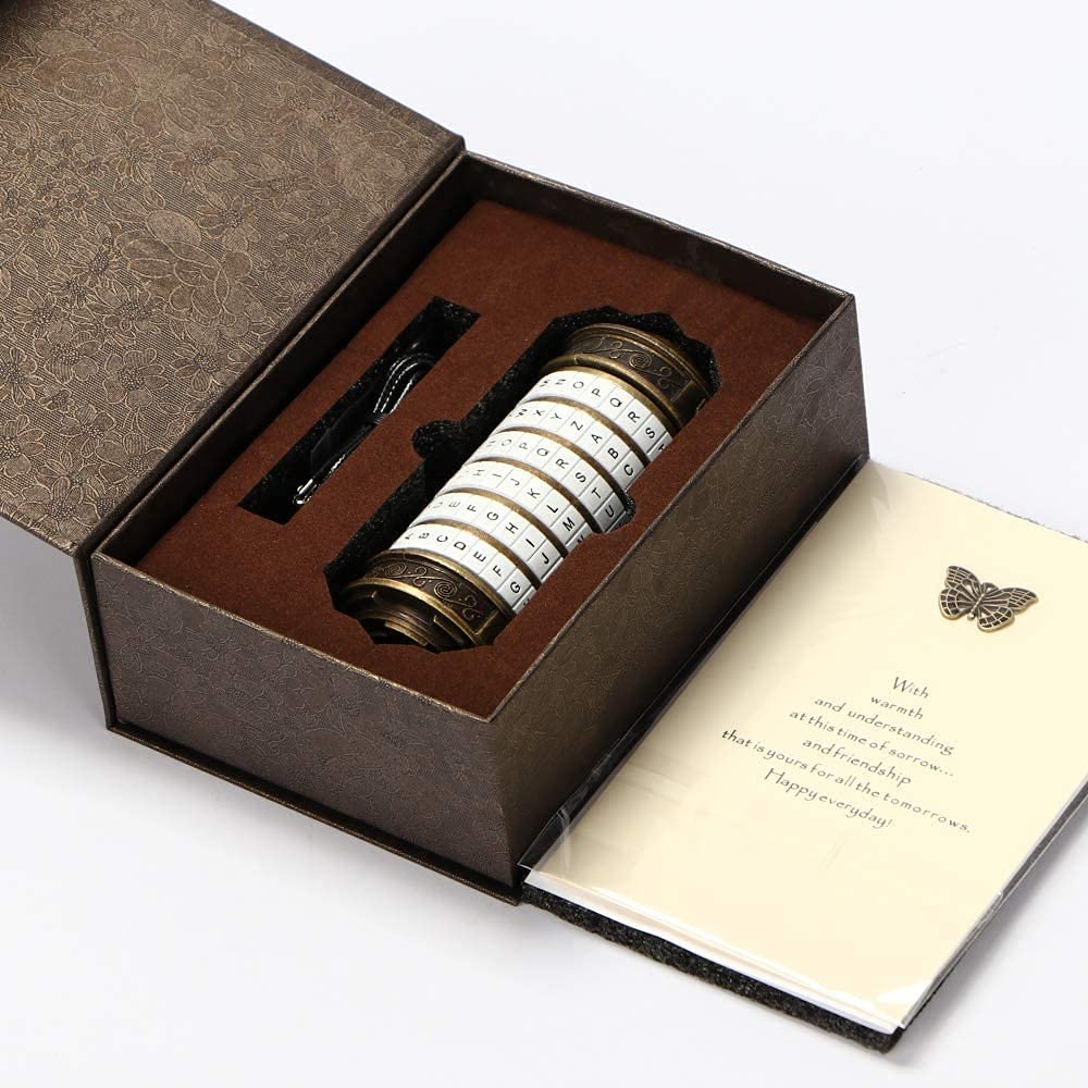 Da Vinci Code Cryptex Sloten kerst geschenken voor mannen vrouwen brief wachtwoord code slot mini Cryptex Lock romantisch grappig kerstcadeaus voor vrouwen vriendin koppels mama papa