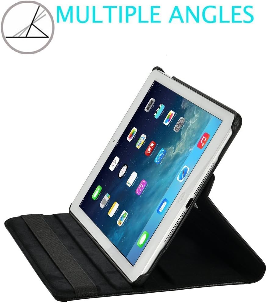 Apple iPad 9.7" 2017/2018 iPad Air 1 Case, RKINC 360 Degree Rotating Stand Case Cover with Auto Sleep/Wake Feature for iPad 9.7" 2017 and iPad Air 1 This case is for Apple iPad 9.7" 2017 (Black)