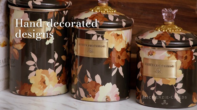 Amazon.com: MACKENZIE-CHILDS Enamel Canister, Kitchen Storage