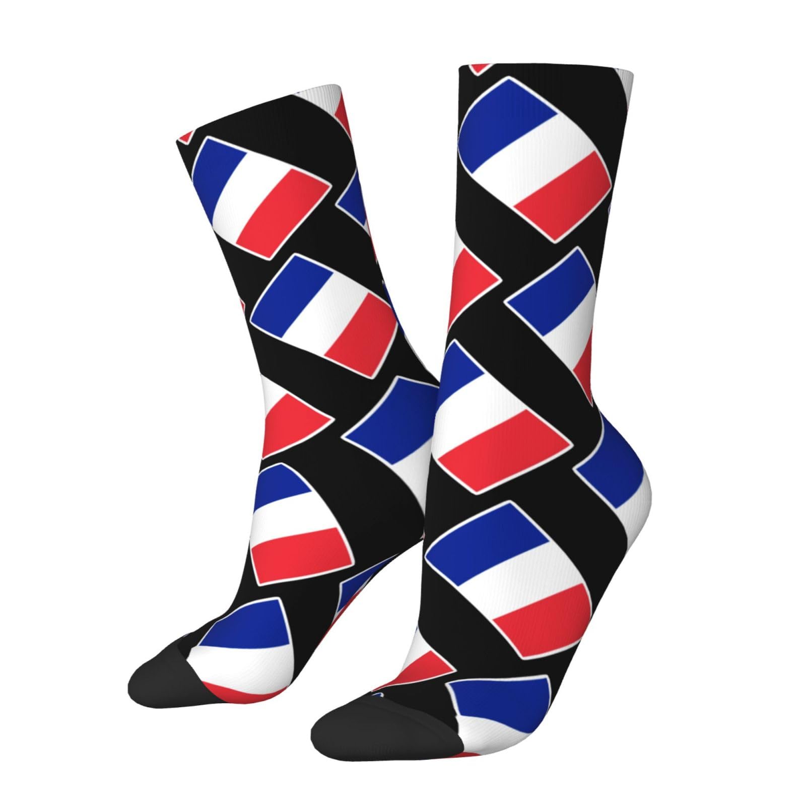 Kwqdozf Unisex As Pic French Flag France Socks Funny Novelty Crew Socks Gift For Men Women Teen