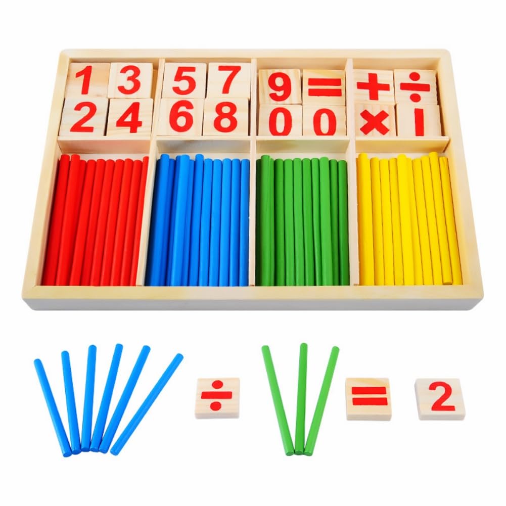 Montessori Counting Frame - Wooden Mathematical Toy, Calculator Sticks for Children, Calculation Game