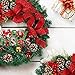 Souarts 17.7" Christmas Wreath Artificial Red Door Wreath Leaves Wreath Christmas Garland...