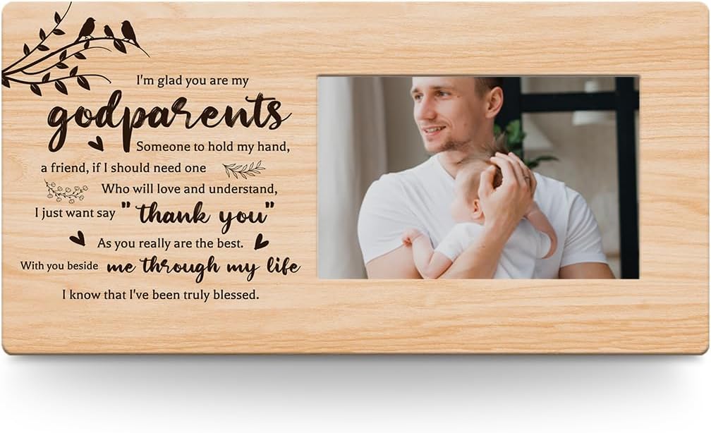 AOZHUO Godparents Proposal Gift Picture Frames Christening