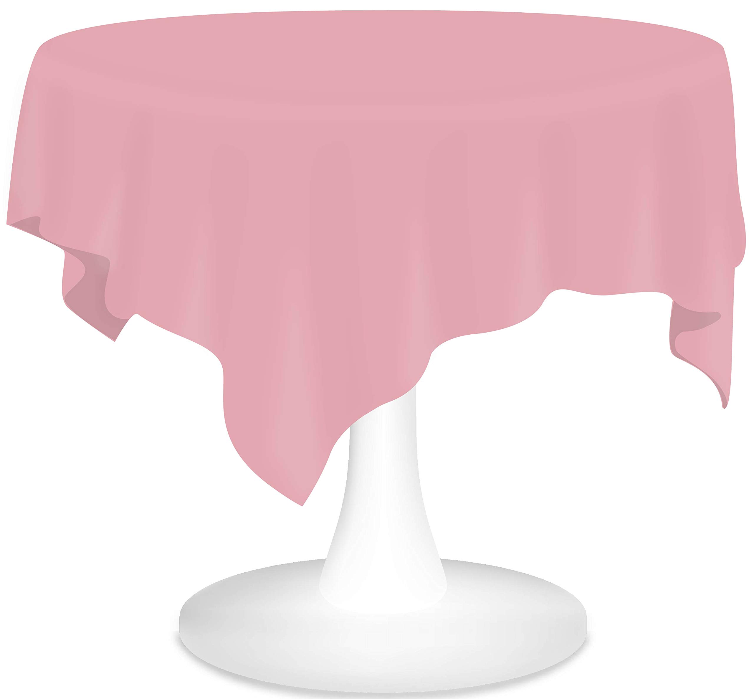 PARTY ULYJA Pink Tablecloths Plastic 3 Pack Premium 84 Inches Disposable Table Covers Decorative Table Cloths for Round Dinning Kitchen Tables