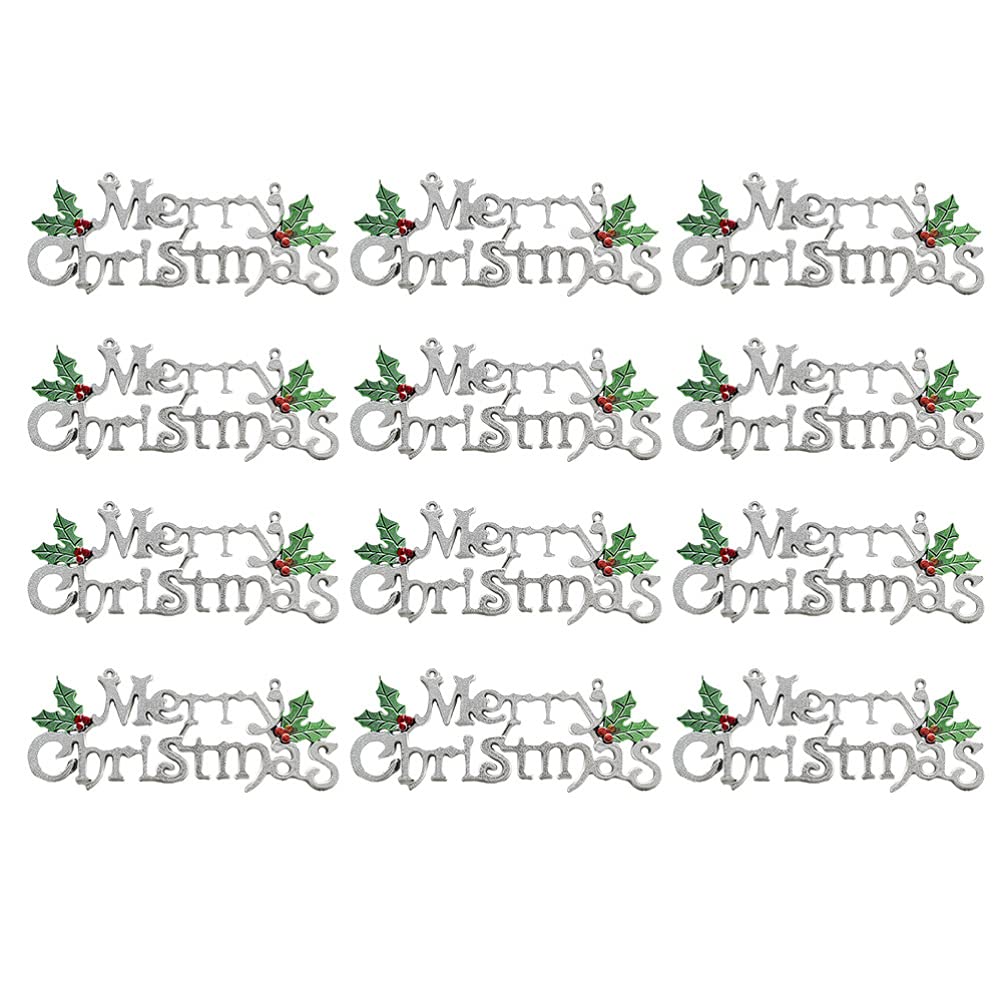 YARNOW 12 Piezas Placa Colgante Navideña Letras Feliz Navidad Adornos Para Puerta