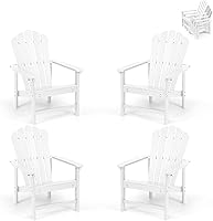 Vista 12 de Sillas Adirondack apilables, juego de 2, silla de fuego resistente al mal tiempo y de ahorro de espacio HDPE para césped, porche y terraza al aire