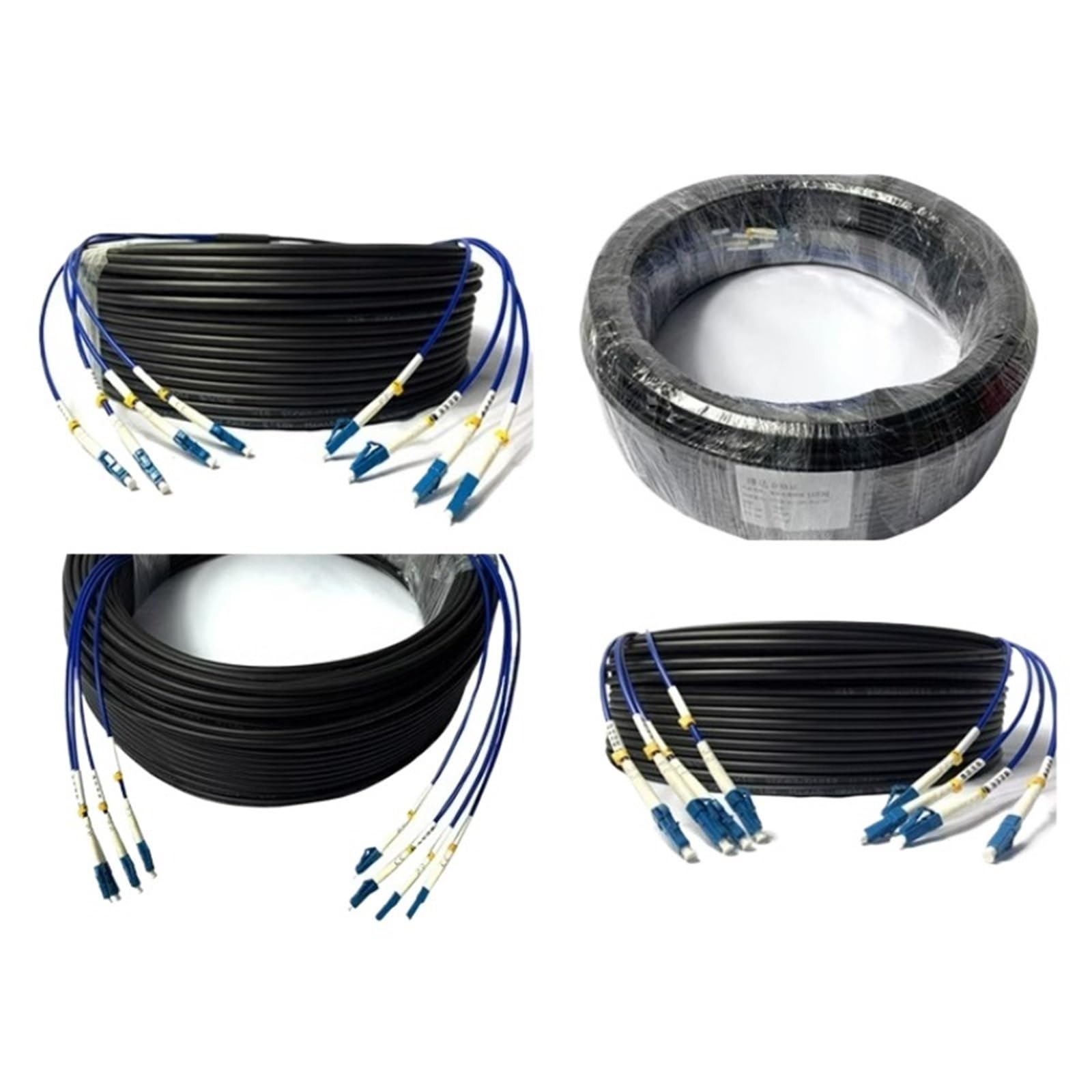 Câble optique blindé extérieur de 50 m, 2 cœurs, 4 cœurs, 6 cœurs, 8 cœurs, 12 cœurs, SC/FC/LC/ST/optique, pull-over (nous choisir)
