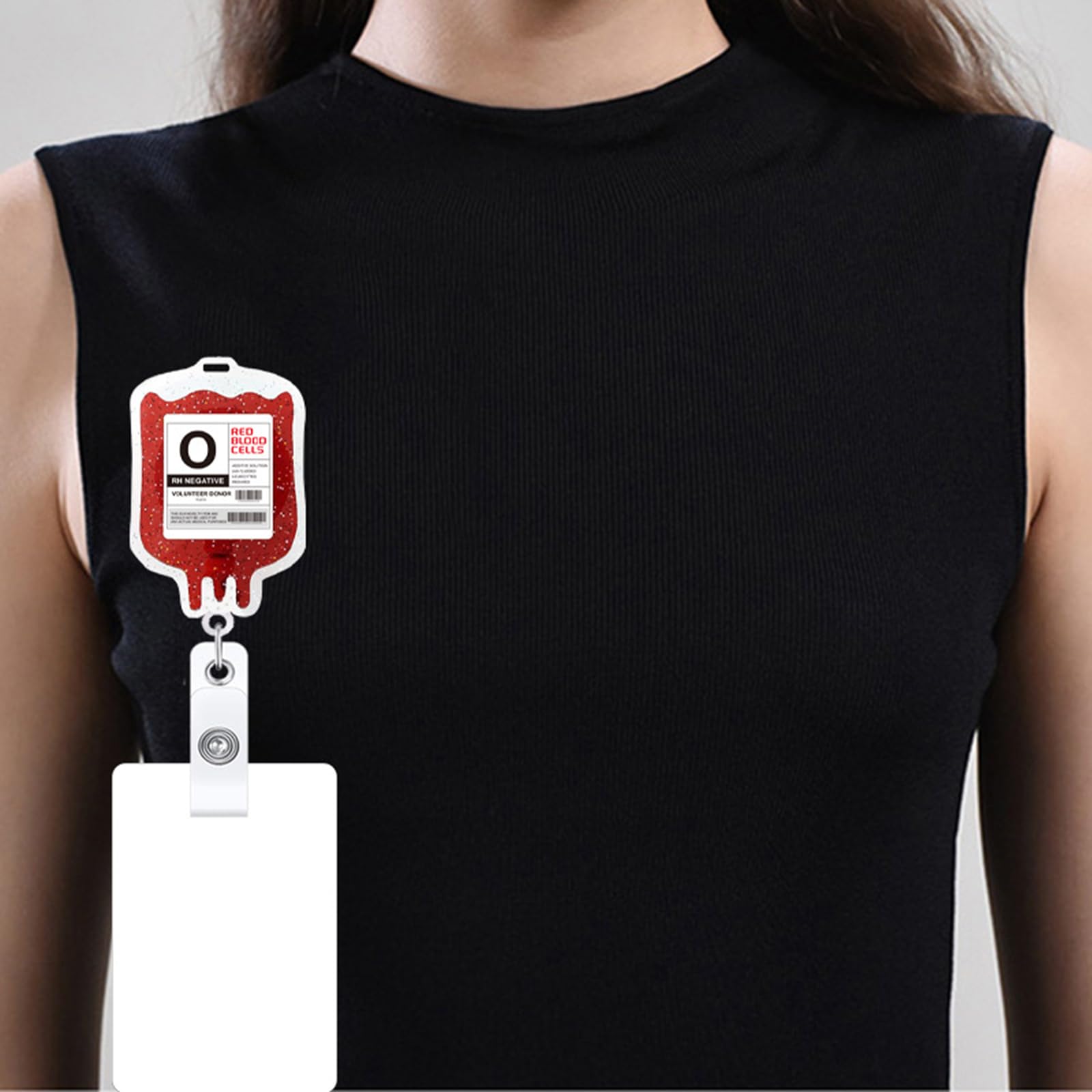 Porta Badge A Forma Di Sacca Sangue Per Ospedale E Scuola | Clip Porta Tessera In Acrilico Divertente E Originale