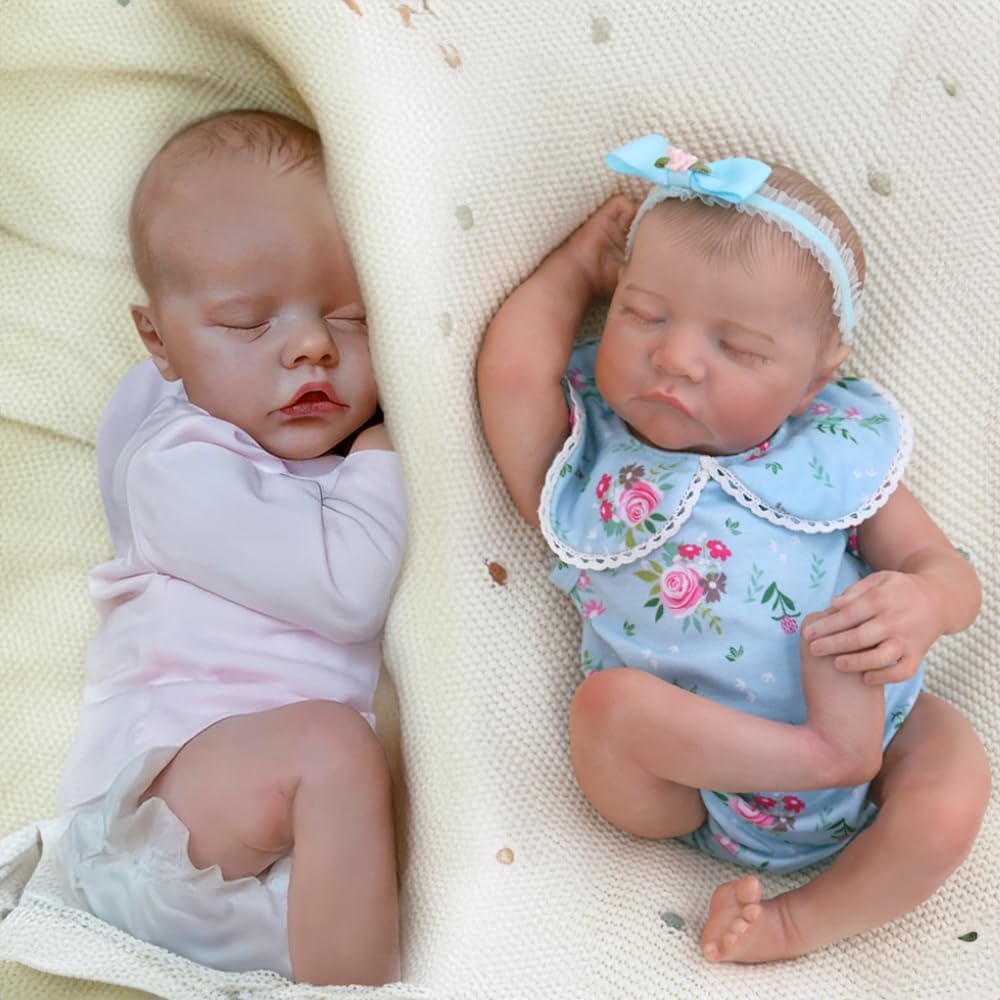 CHAREX 2 Pack Realistic Reborn Baby Dolls, 18 inch Lifelike