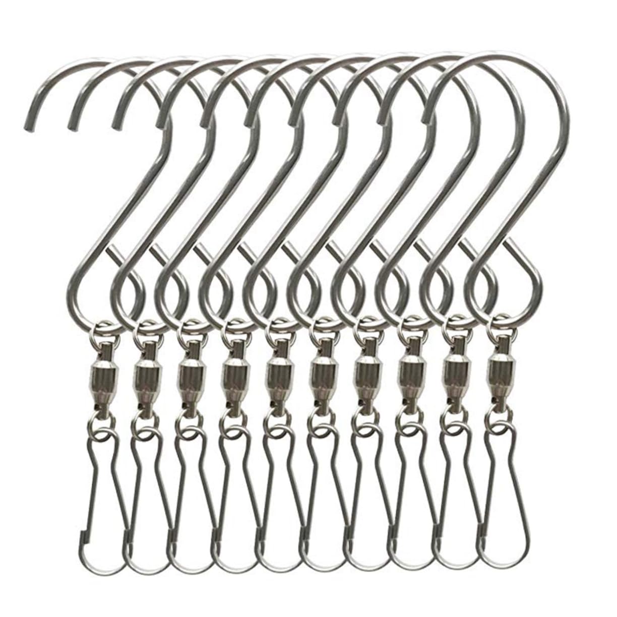 FONDOTIN Rotary Hooks 16pc Stainless Steel s Hooks for Wind Chimes Rotating Hangers Kitchen Office
