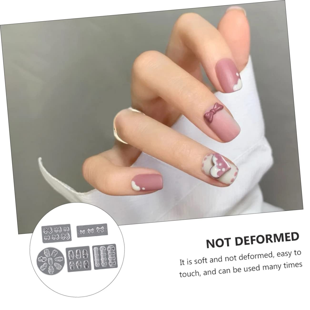 EXCEART 15pezzi Stampi Silicone Per Unghie Artistiche Molds Per Manicure Creativa Strumenti Per Decorazioni Unghiali Eleganti e Riutilizzabili