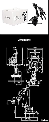 Miniatura 9 de Kit de brazo robótico de escritorio servo de bus serie de alto par para Raspberry Pi y Jetson Nano Wireless Control basado en ESP32 5-DOF soporta