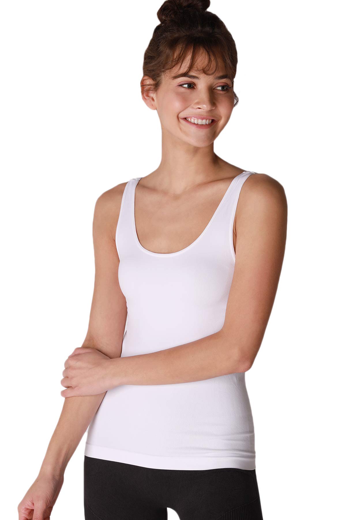 NIKIBIKIWomen Seamless Classic Short Tank Top, Made in U.S.A, One Size