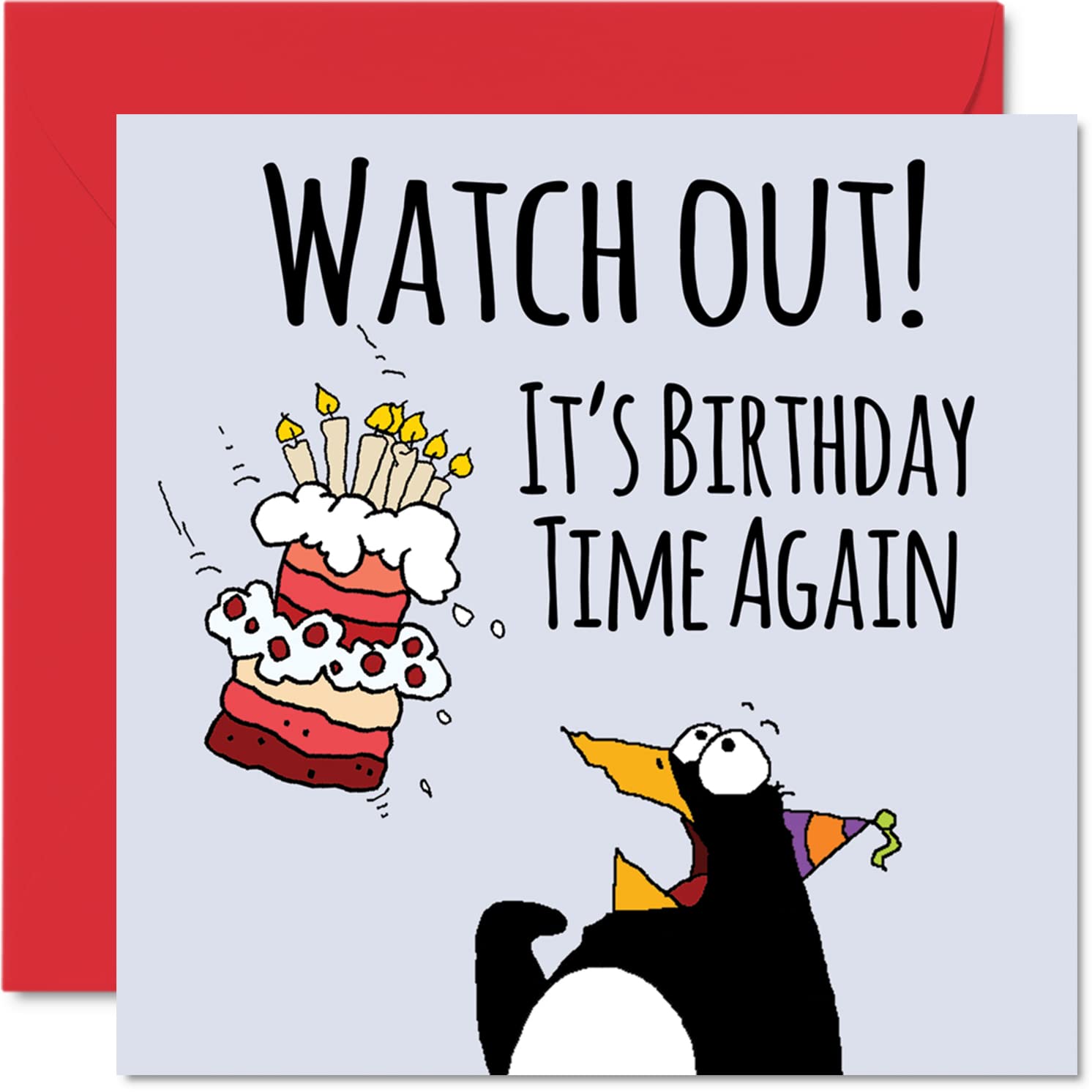 Funny Birthday Cards for Women Men - Birthday Time Again - Card for Mum Dad Brother Sister Son Daughter Nan Grandad, 145mm Joke Humour Banter Bday Greeting Cards