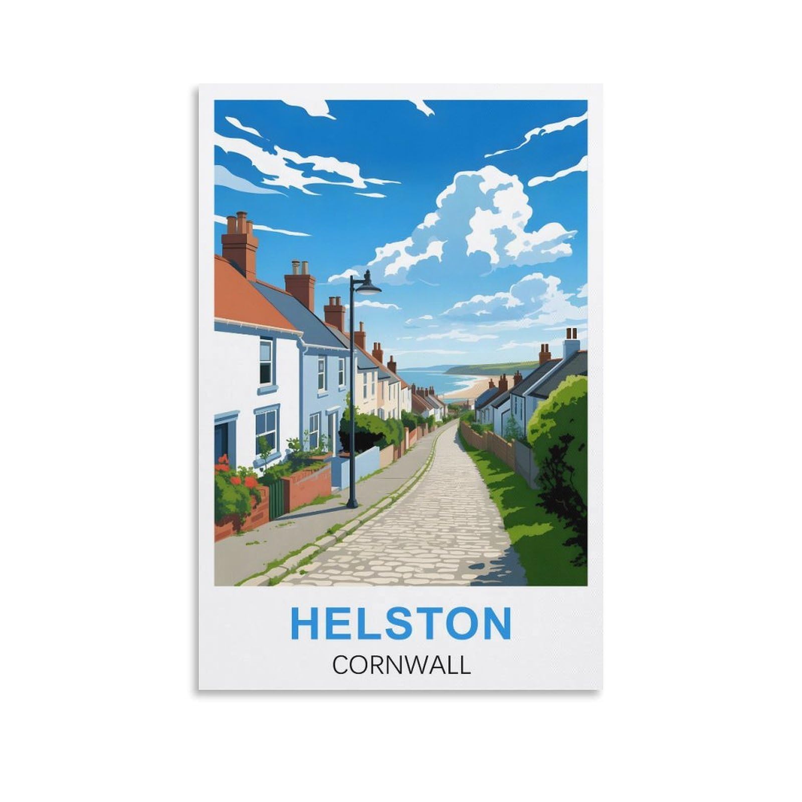 EZMLFA DIY 5D Diamond Painting Kits for Adults,Helston Cornwall DIY Diamond Art Kits Gem Painting Crafts for Home Wall Decor 40x40cm
