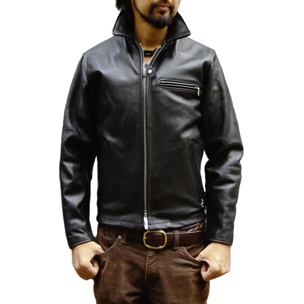 k*u様 schott 立襟シングルライダース36インナーボア付 ショット(schott) ライダース メンズライダースジャケット