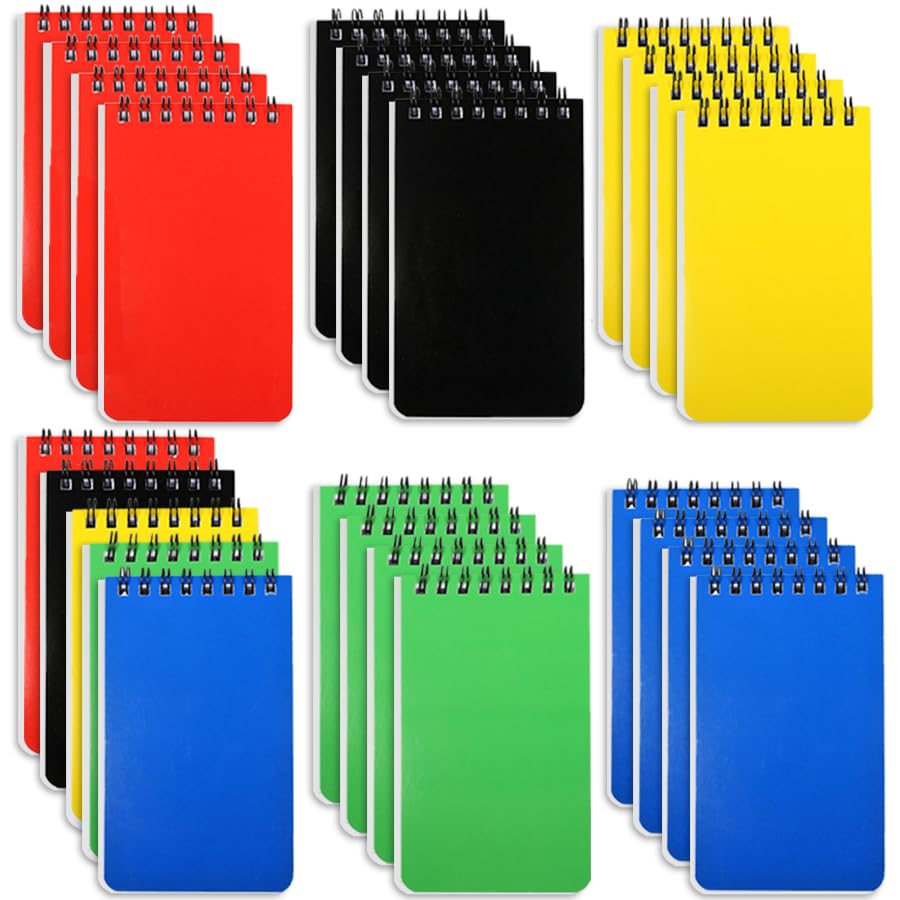 Paquete de 50 cuadernos de bolsillo pequeños de 3 x 5 pulgadas, mini bloc de notas en espiral, bloc de notas pequeño, bloc de notas pequeño a granel, cuaderno de espiral pequeño para el