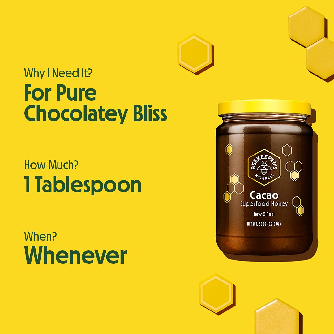 🛒 Flаѕh Sаlе Beekeeper's Naturals Superfood Cacao Honey - Raw Honey with Organic, Raw Ecuadorian Cacao, Filled with Antioxidants, Iron and Calcium - Paleo-Friendly, Gluten, Dairy, Egg & Sugar Free (1.1lbs) Blасk Frіdау - 40% оƒƒ Beekeeper's Naturals Superfood Cacao Honey - Raw Honey with Organic, Raw Ecuadorian Cacao, Filled with Antioxidants, Iron and Calcium - Paleo-Friendly, Gluten, Dairy, Egg & Sugar Free (1.1lbs)