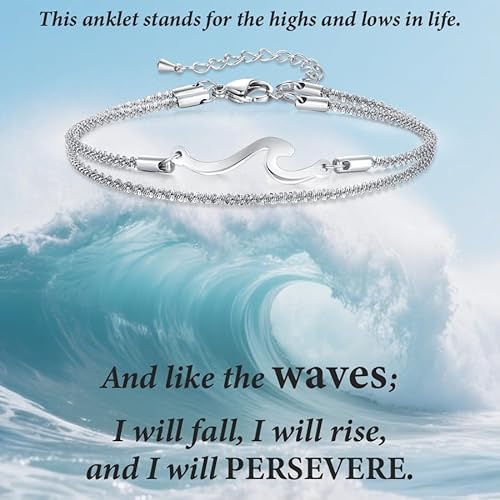 SAM & LORI Adjustable Silver Waterproof Anklets for Women - Elegant Beach Jewelry Gift for Friends and Family - Image 2