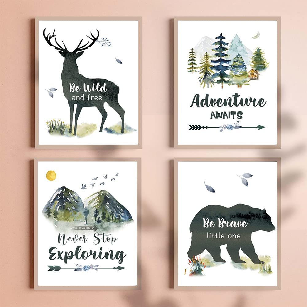 Forest Animals Bible Verse Poster Set - 4 Pack 8x10 Inch Inspirational Watercolor Wall Art For Kids Room - View #10