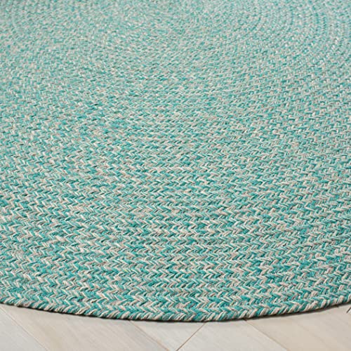 Tapete redondo SAFAVIEH 7' Teal/Ivory algodón miniatura 4
