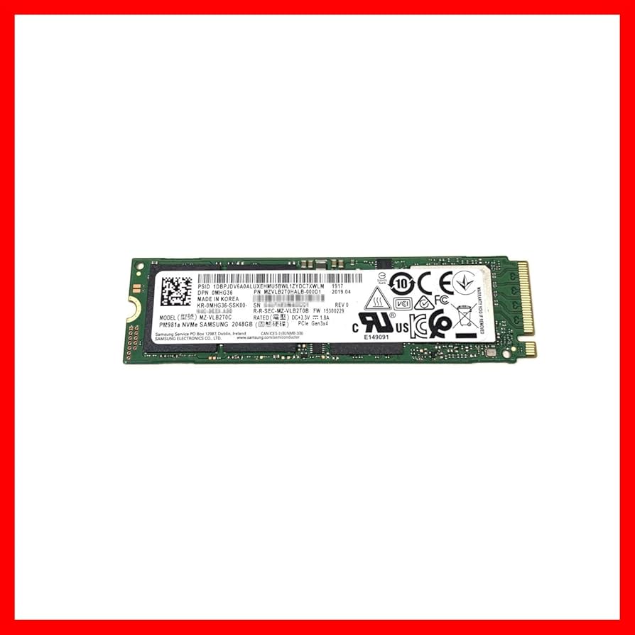 内蔵型SSD SAMSUNG MZVLB2T0B M.2 SATA 2TB SSD Samsung SSD 2TB MZVLB2T0HALB 000D1 PM981a M.2 2280 PCIe NVMe