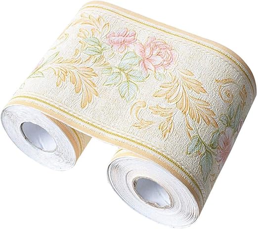 Amazon Co Jp Umora トリムボーダー 壁紙シール 防水壁紙 ウォールステッカー 3d 薄イエロー 藤花 Diy 工具 ガーデン