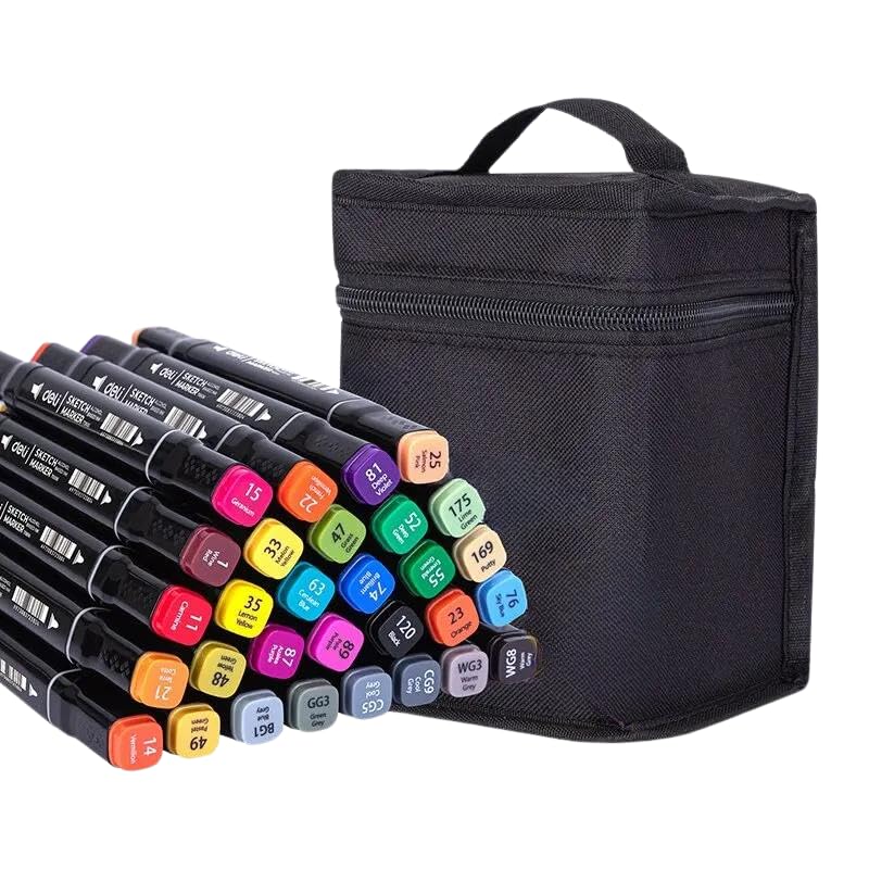 Kit Canetinhas Marcadores Permanentes com Ponta Dupla 48 Cores