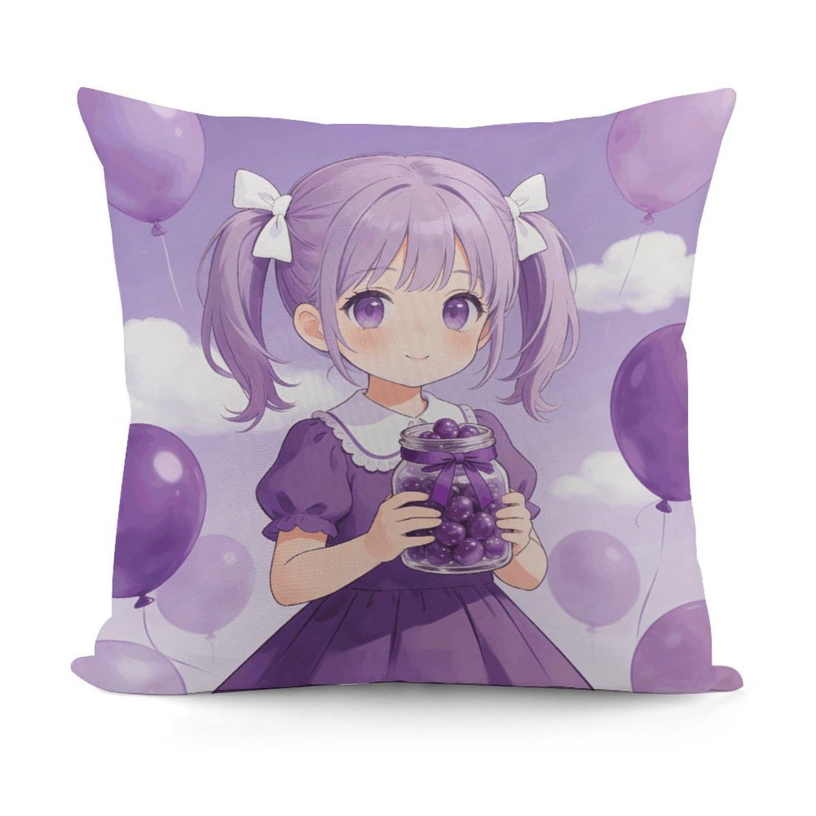 VstaDank Violet Pillow Covers Soft Plush Decorative Square Pillow Cover Modern Breathable Pillowcases Pillowcase with Invisible Zipper 18x18 Inches for Sofa Living Room