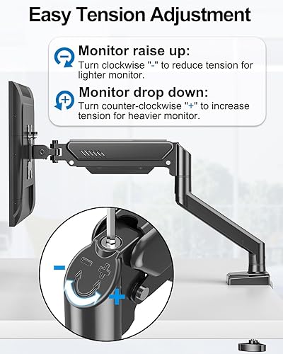 Miniatura 6 de Soporte de monitor doble para pantalla de computadora de 17 a 32 pulgadas, soporte de brazo de monitor doble de 4.4 a 19.8 libras cada uno, soportes