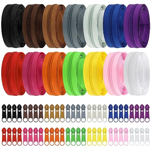 30.5 yardas/28 m, 14 piezas de colores surtidos #5 cremalleras de...