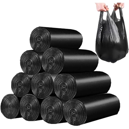 BAIYEUSO 4 Gallon Trash Bag, 200 Count, 4.0 kg Capacity, Small Black Bags for Indoor and Outdoor Use