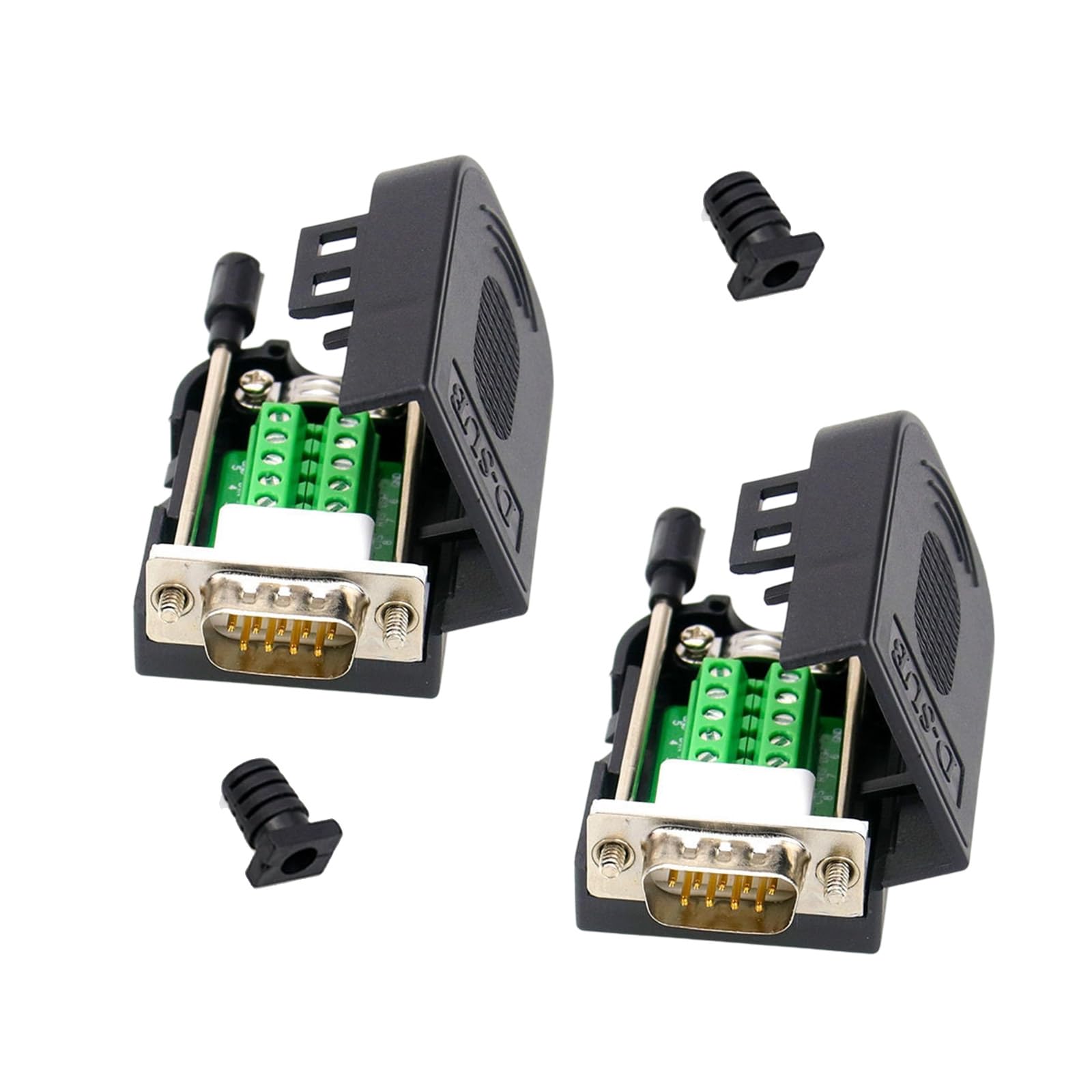 DB9pin RS232 Adapters Set 9Pin Module Connectors for Instrument PVC Housing Terminals Connectors Industrial Instrument Adapter