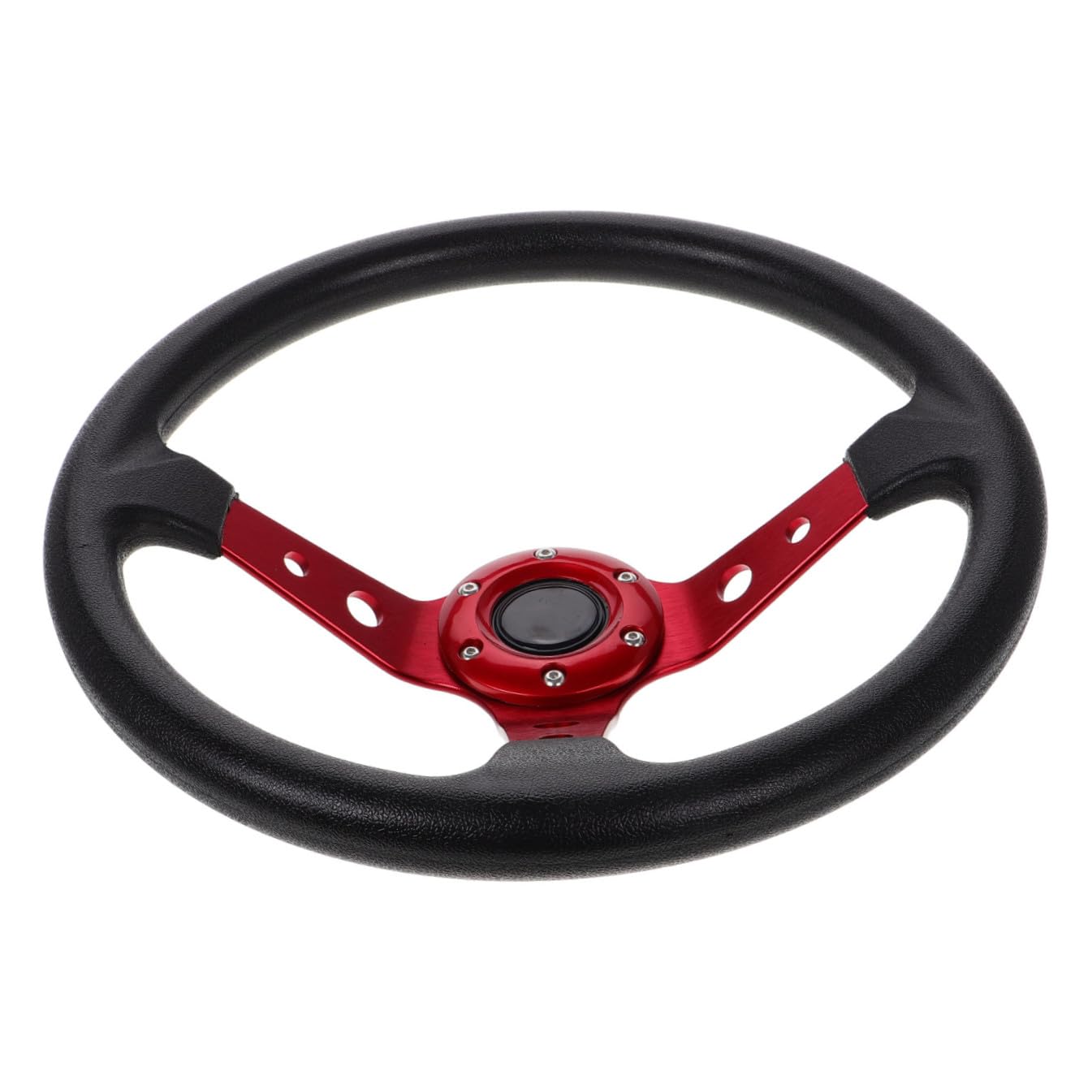 Abaodam Volante Sportivo Da Pu Per Auto e Karting Design Ergonomico Con Grip Comfortevole Resistente e Durevole Di Colore Rosso Per Corsa e Uso Quotidiano